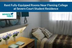 At Severn Court Student Residence, we offer Fleming College students with comfortable, fully-equipped rooms for rent in Peterborough. Our student rentals are equipped with everything needed to live comfortably as well as to concentrate on your studies. Book now! 