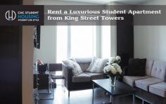 Get in touch with King Street Towers to rent a luxurious and comfortable apartment near WLU or University of Waterloo. We offer a variety of clean and spacious apartments, having a standard and modern design that maximizes the space without compromising functionality. 