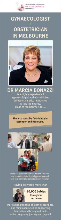 Looking for an experienced gynaecologist in Melbourne? Get in touch with Dr. Marcia Bonazzi. She is specialised in adolescent and menopausal health, general gynaecological surgery, sexual health and colposcopy, and MonaLisa Touch treatment.