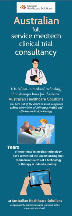 At Australian Healthcare Solutions, we have an experienced reimbursement team that aims to assist companies to deliver credible and effective medical technology. We have years of experience in medical technology, thus provide clinical trials using the latest technologies.
