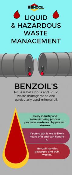 Benzoil provides hazardous and liquid waste management services to eliminate the properties that are harmful to human health or the environment. Our team only uses safe and compliant practices for hazardous used materials disposal.