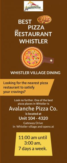 Visit Avalanche Pizza to taste the finest quality pizza in Whistler. We specialize in serving hot and fresh pizzas with the highest quality ingredients. Visit today!