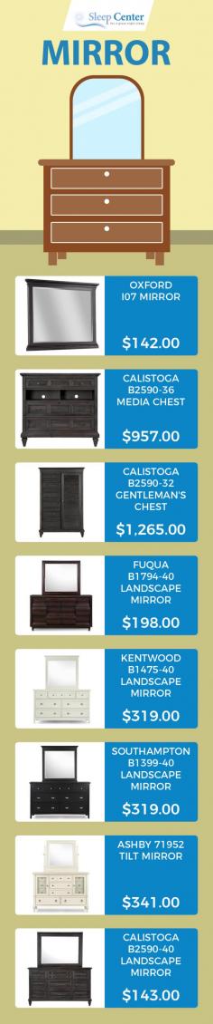 Sleep Center is the name you can count on when looking for the best quality adult bedroom mirrors in Sacramento. We have a huge selection of adult bedroom mirrors that come with 90-day comfort guarantee and free same day delivery.