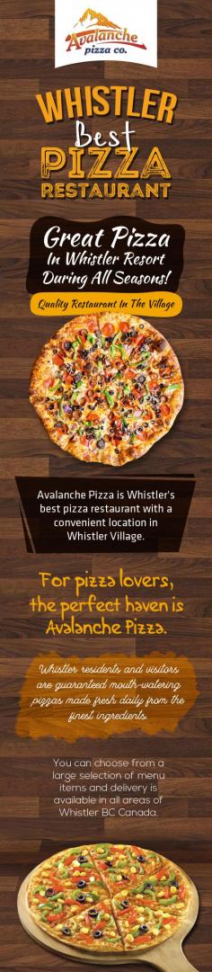 Avalanche Pizza is a locally owned and operated pizza restaurant in Whistler. We have been providing delightful pizza in Whistler during every season for many years, whether you are a local or a visitor.