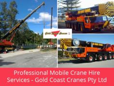Get in touch with Gold Coast Cranes Pty Ltd for professional mobile crane hire services at the best rates. We are committed to safety in all areas as our operators have all the appropriate licences and are highly qualified  to meet or exceed your expectations. 