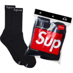 Supreme Hanes Crew Socks(4 Pack)- Black – Streetwear Official