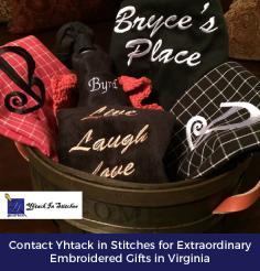 Get in touch with Yhtack in Stitches to get the extraordinary embroidered gifts in Virginia. We aim to design unique gifts as well as customized uniforms by keeping the receiver’s requirements in mind.