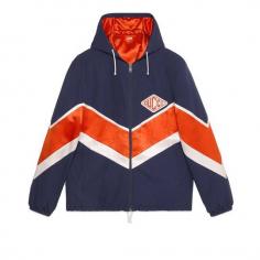 Nylon jacket with Gucci game patch - Gucci Men's Bombers 