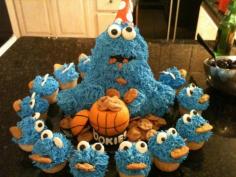Basketball Cookie Monster Cake on Cake Central