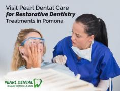 Visit Pearl Dental Care for all your restorative dentistry needs in Pomona. Here, our trusted dentists will help you in opening your bite as well as reestablishing your chewing motion to improve the proper functioning of your teeth. 