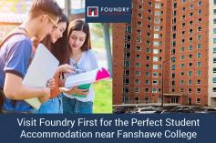 At Foundry First, we have been raising the bar of student rentals in London by providing students with the perfect accommodation near Fanshawe College. Our housing is equipped with tonnes of amenities & located 49 steps away from the campus. 