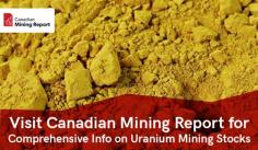 Get comprehensive information on uranium mining stocks in Canada from Canadian Mining Report. Find the latest uranium investment information and news.