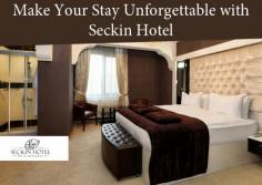 Seckin Hotel caters you different types of room and services, to make your stay memorable one. Our options for the room includes standard, family, suites, honeymoon suite and deluxe suite.