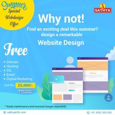 Summer Special Web Design Offer! Get all digital solutions in one pack! Are you amazed! Yes! Just invest in attractive web design with us to get a free domain, hosting, SSL, Email and Digital Marketing! Hurry Up! Call us now @ 9952300300

Visit us : https://www.sathyainfo.com/web-design-services