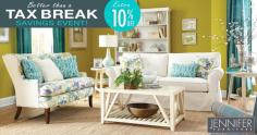 Tax Break Event- Buy Living Room Furniture at Jennifer Furniture

Jennifer Furniture Tax Break Event is started now! Get affordable living room furniture with the variety of trusted brands across the New York, New Jersey and Connecticut. Everything is marked down plus take an extra 10% off! shop now and save more.