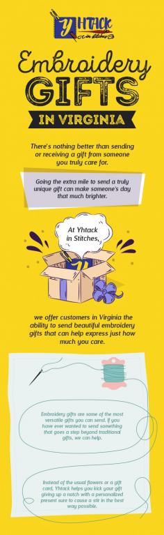 At Yhtack in Stitches, we offer a wide range of beautiful and extraordinary embroidery gifts for every occasion. Here you will find exceptional embroidery gifts for occasions where sending one of our specialized gifts can make help you make a statement. 