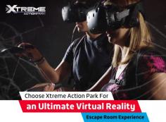 State-of-the-Art Virtual Reality Gaming offering multi player and self-guided experiences including VR Escape Rooms for unique group play.