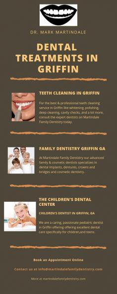 Martindale Family Dentistry provide a range of quality preventative and cosmetic dental services and treatments in Griffin. 

http://martindalefamilydentistry.com/