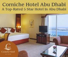 Corniche Hotel Abu Dhabi offers their customers a breathtaking view of Arabian Gulf and the Capital Garden from their rooms. We offer different types of suites which include deluxe, junior, executive and royal. So book your suite today! 