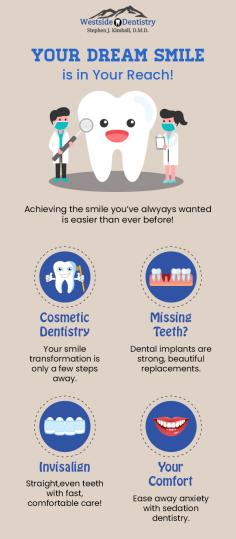 Whether you need cosmetic dentistry, missing teeth treatment, or invisalign, visit Westside Dentistry. Here, we are specialized in providing all these treatments with complete comfort under one roof. 