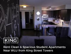 Looking for rental student apartments near Wilfrid Laurier University? Head to King Street Towers. Our high end, modern, and fully-furnished apartments offer the utmost in comfort and the privacy you deserve.