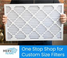 Shop high-quality custom-sized air filters online from MervFilters LLC. We provide a great range of standard sized filters on the basis of MERV ratings to perfectly meet your needs.