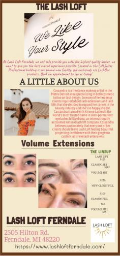 Lash Loft Ferndale

At Lash Loft Ferndale, we not only provide you with the highest quality lashes, we want to give you the best overall experience possible. For more details please visit at https://www.lashloftferndale.com/