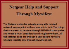 The Netgear extender setup is a very able minded netwrok access point with various points in it. The things that are meant to be done through NETGEAR is very wise and needs a lot of consideration through mywifiext. All the settings done are through a very secure network which is feasible only through mywifiext.net.

https://www.mywifi-exts.net/