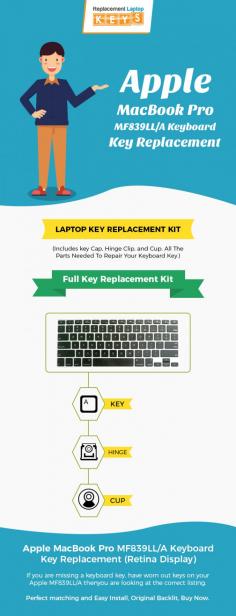 Looking to buy perfect-match keys for your Apple MacBook Pro MF839LL/A laptop? Stop at Replacement Laptop Keys, a trusted online store to provide 100% original keys that will look like rest of the keys.
