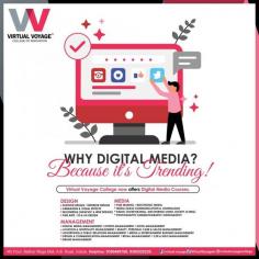 Brand awareness is essential for any business, from million-dollar organizations with big advertising budgets to small industry owners with inadequate funds. Customers have to know what the brand provides to efficiently consume the offered goods and services.
Digital Media is the most widespread and easily adaptive platform for promotions, advertisements, product launch, brand awareness, etc.
Virtual Voyage College offers UG and PG degree programs in Digital Media Management to produce a batch of students the business world is waiting for.
