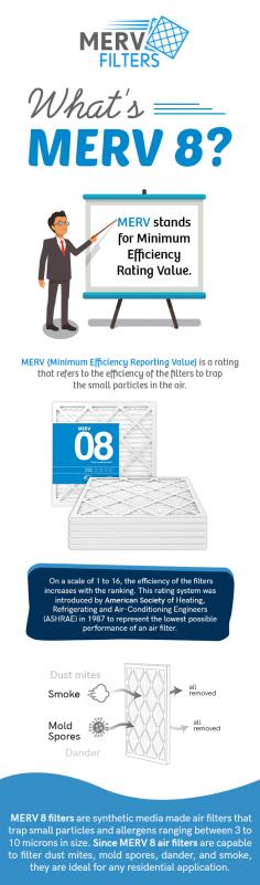 Want to improve the quality of your HVAC system? Buy the most efficient MERV 8 air filters from MervFilters LLC as they help in killing the bacteria and air pollutants, thus improve air quality. 