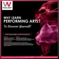 Discover yourself with Performing Arts courses offered by the Virtual Voyage College of Innovation. The college covers all the ways of expression through body movements such as dancing, theater arts, yoga, playing instruments, fine arts, mime, monologues and a lot more. Call us and Know all the details. Admissions Open!
