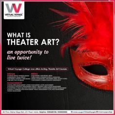 With a degree, diploma and certificate courses in Theater Arts from the Virtual Voyage College of Innovation students learn:
- Life skills
- Value of Feedback
- Depth of human expressions
- To express creatively
- To express with ease
- Leadership qualities
- Presentation skills
- Communication skills
- Self-development
