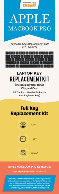 When having broken or worn-out keys on your Apple MacBook Pro, replacing them from Replacement Laptop Keys is an ideal option. We sell 100% OEM keys that will perfectly fit on 2016-2017 model laptops. 