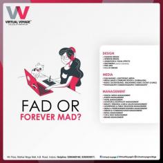 Create designs that trend or Create something that stays forever. Any piece of art or designing is either fad or a classic. Virtual Voyage College of Innovation imparts customized skills among their students as per their caliber. Every student has different ideologies and aesthetics hence different designs. We observe and analyze those traits and design various projects that helps every student grow in their own way. Join Us and Stay Natural.

