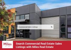 Find your next commercial real estate industrial or office space with Miles Real Estate. Each property is mentioned with its price, specifications, area and all. 