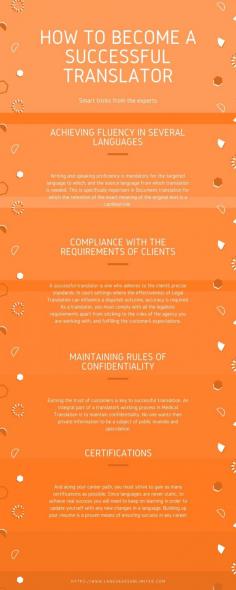 How to Become a Successful Translator

Many people wishing to work in a language vending or service industry often grapple with many difficult questions about How to Become a Successful Translator in the State of Florida. The first obstacle they encounter in their hunt for such opportunities is always invariably that of qualification. Read more at https://www.languagesunlimited.com/become-successful-translator-state-florida/