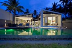 This stunning 3-bedroom Luxury Villa is located on Laem Noi Beach in a secluded cove, on a secure and gated beachfront estate. Features sophisticated electronics, designer furniture, and five-star service. Contact Villa Getaways to book this villa to unwind and relax in a contemporary tropical retreat!  
