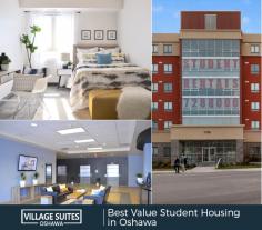 Book your student housing in Oshawa, ON at Village Suites Oshawa. We offer fully-furnished, clean, and spacious two, three, four, and five bedroom apartments. Book a tour today! 
