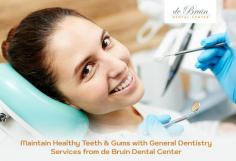 Get in touch with de Bruin Dental Center for getting the top-quality general dentistry in Reno, NV. Our range of dentistry services and treatments includes children's, cosmetic, family, general, implant, laser, orthodontic, preventive, restorative, and sedation dentistry, gum disease treatment, root canal, white fillings, and more dental treatments to help you achieve a healthy smile. Schedule your appointment today!
