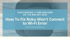 Getting errors while using your Roku player is a common thing. Roku won’t connect to Wi-Fi is the usual message that people get on their screens in routine use of Roku T.v. Find out how to resolve the Roku Won't Connect to Wireless internet Network issue in the best way.  https://rokuerrorhelp.com/roku-wont-connect-to-wi-fi/