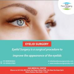 Eyelid surgery (also called an eyelid lift or blepharoplasty) tightens and lifts sagging skin around the eye area. It can be done on upper lids to raise hooded or droopy eyelids. It’s also performed on lower lids to remove bags and tighten loose skin. 
Call:+91-9958221982
For more info visit: https://www.bestfacesurgeryindia.com
Now New Address: Khasra no 541/542, MG Road, Aya Nagar, Metro Pillar 184, Near the Arjan Garh Metro Station, New Delhi 110047 (India)
#blepharoplasty #lowereyelid #uppereyelid #eyelidsurgery #cosmeticsurgery #plasticsurgeon #Delhi #India

