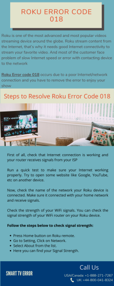 Roku error code 018 occurs when your Roku device detects slow internet speeds. It is one of the most common errors faced by most Roku users. To fix this error, Follow our steps and tips to get rid of this Problem