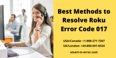 If you are looking for a solution regarding Roku Error Code 017? Then don't worry; you can visit our website Smart TV Error. You can also get in touch with our experienced experts on toll-free numbers at USA/CA:  +1-888-271-7267 and UK/London: +44-800-041-8324. We are available 24*7 and here always ready to help you. https://bit.ly/3kNR52S