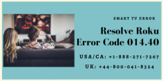 If you don't know how to fix the Roku Error Code 014.40? No need to worry; Get in touch with our experts who are available 24*7 hours for you. Just dial Smart TV Error toll-free helpline numbers at USA/CA: +1-888-271-7267 and UK/London: +44-800-041-8324. Our experts available 24*7 to help you with the best service. Read more:- https://bit.ly/33EyrnB