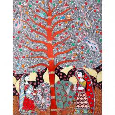 Get Madhubani Paintings - Under The Canopy Of The Bridal Tree

Two young maidens have stumbled upon each other in the midst of a beauteous garden. They were performing their daily chore of watering the plants, and it is under a particularly luscious tree that they find themselves caught in each other’s gaze. Its plentifully branching stem is a vibrant vermillion hue.

Visit for product: https://www.exoticindiaart.com/product/paintings/under-canopy-of-bridal-tree-DP24/

Paintings: https://www.exoticindiaart.com/paintings/
