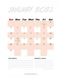 January 2021 Calendar Printable
For some people who work in haste in such a situation, the 2021 Calendar Printable Pdf is very useful for those people. Because the calendar is helpful for you to do every work systemically. So if you will start using a calendar then this will help the completion of your tasks without any wastage of time and the entire work can be finished on time.