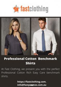 Are you searching to provide durable corporate wear that is professional for your customers, staff or team? At Fast Clothing, we present you the perfect Professional Cotton Rich Easy Care benchmark shirts. We also offer a large range of branded corporate wear to choose from, you have a world of choice right here in our online store. To know more about the product and our services, kindly check out the official website. For any additional queries, one can give a call on 1300 008 300. 

