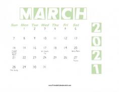 There is lots of use of the March 2021 Calendar Printable within the lifetime of a student. By using it, a student learns to be organized in his life. If you're also a school going student and you have got difficulty in giving time to your course, then you begin using the calendar from today onwards to finish all tasks of the day.