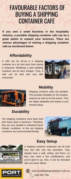 If You own a small business in the hospitality industry, a portable shipping container cafe can be a great option to expand your business. There are various advantages of owning a shipping container  cafe.